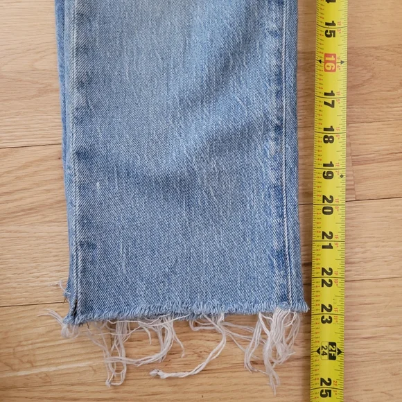 MADEWELL THE PERFECT VINTAGE JEANS HIGH RISE COMFORT STRETCH RAW HEM 25 PETITE - Picture 12 of 13